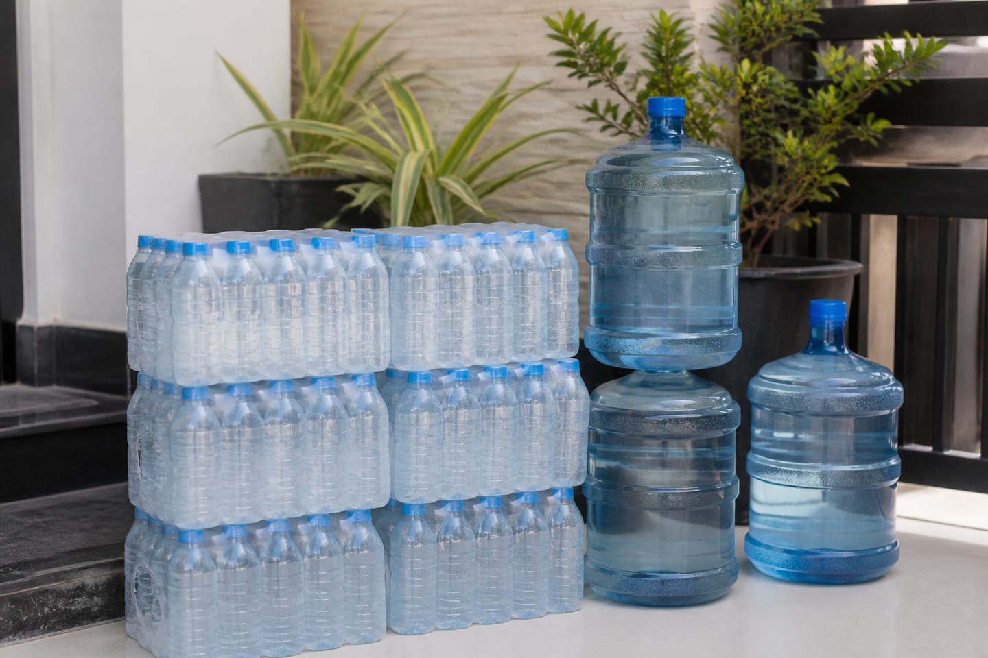 Bottled drinking water arranged for delivery